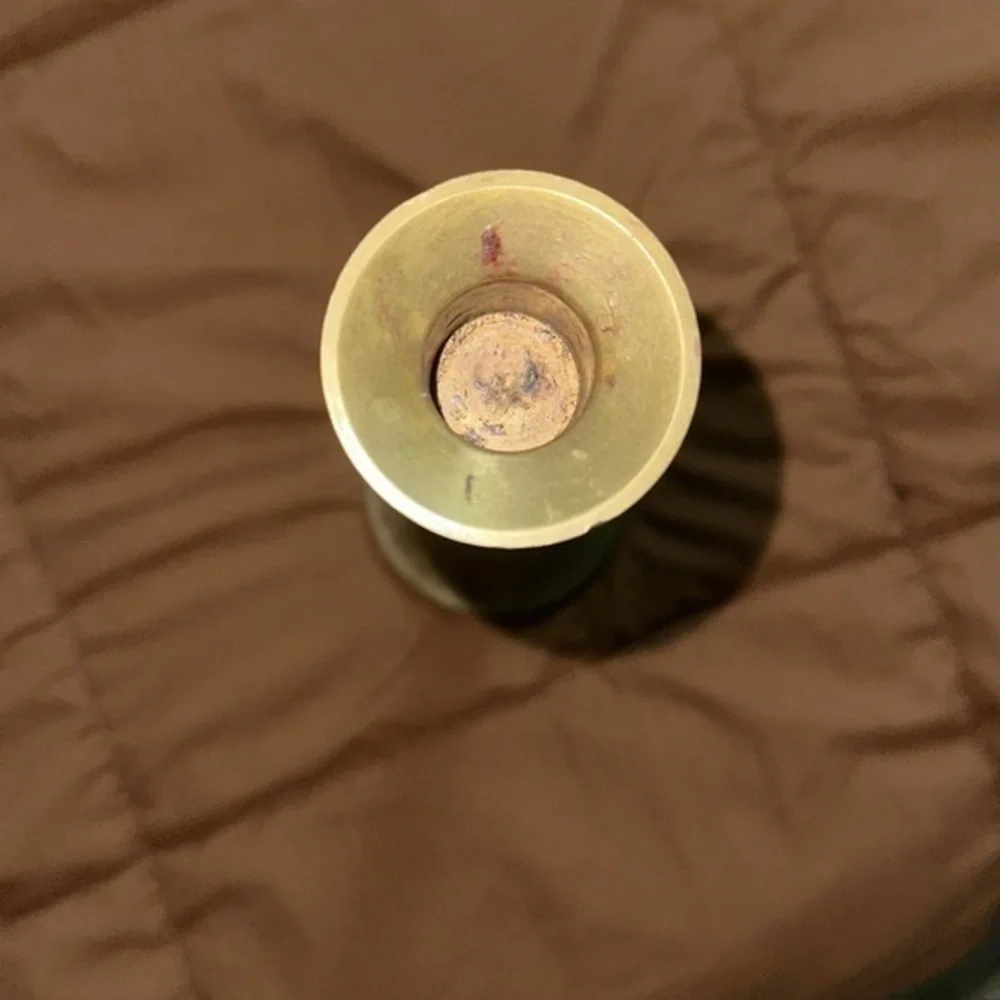 Elegant Brass and Pink Marble Print Candle Holder